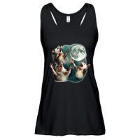 Three Possum Moon 3 Opossum Funny Weird Cursed Meme Ladies Essential Flowy Tank