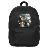 Three Possum Moon 3 Opossum Funny Weird Cursed Meme 16 in Basic Backpack