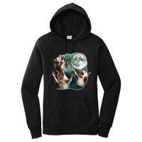 Three Possum Moon 3 Opossum Funny Weird Cursed Meme Women's Pullover Hoodie