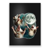 Three Possum Moon 3 Opossum Funny Weird Cursed Meme Poster