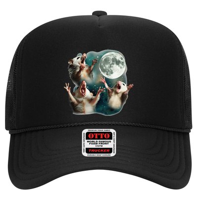 Three Possum Moon 3 Opossum Funny Weird Cursed Meme Trucker Hat