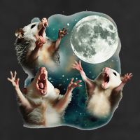 Three Possum Moon 3 Opossum Funny Weird Cursed Meme Trucker Hat
