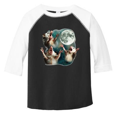 Three Possum Moon 3 Opossum Funny Weird Cursed Meme Toddler Fine Jersey T-Shirt