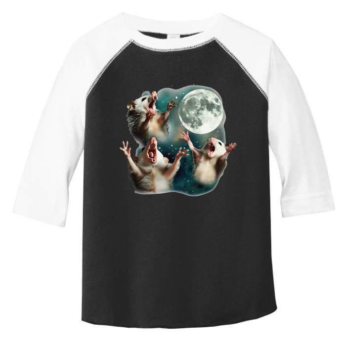 Three Possum Moon 3 Opossum Funny Weird Cursed Meme Toddler Fine Jersey T-Shirt