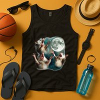 Three Possum Moon 3 Opossum Funny Weird Cursed Meme Tank Top