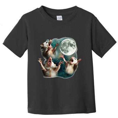 Three Possum Moon 3 Opossum Funny Weird Cursed Meme Toddler T-Shirt