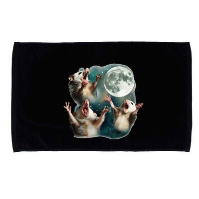 Three Possum Moon 3 Opossum Funny Weird Cursed Meme Microfiber Hand Towel