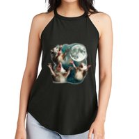 Three Possum Moon 3 Opossum Funny Weird Cursed Meme Women's Perfect Tri Rocker Tank