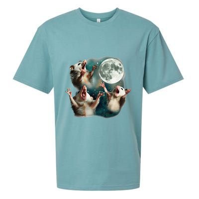 Three Possum Moon 3 Opossum Funny Weird Cursed Meme Sueded Cloud Jersey T-Shirt