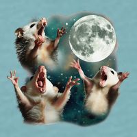 Three Possum Moon 3 Opossum Funny Weird Cursed Meme Sueded Cloud Jersey T-Shirt