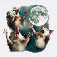 Three Possum Moon 3 Opossum Funny Weird Cursed Meme Garment-Dyed Sweatshirt