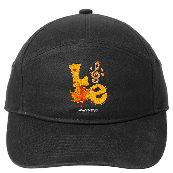 Thanksgiving Pumpkin Music Vibes for Autumn 7-Panel Snapback Hat