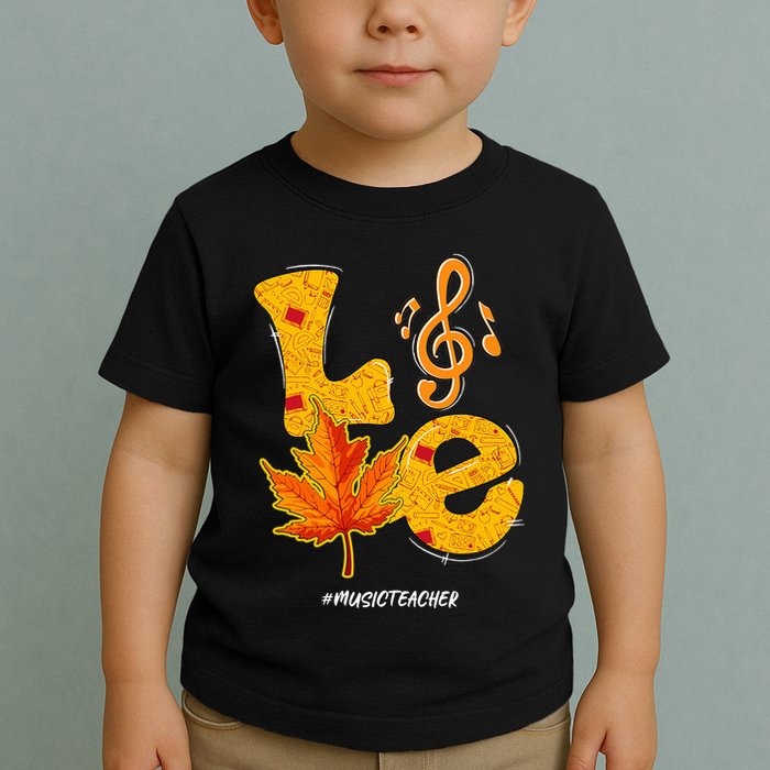Thanksgiving Pumpkin Music Vibes for Autumn Toddler T-Shirt