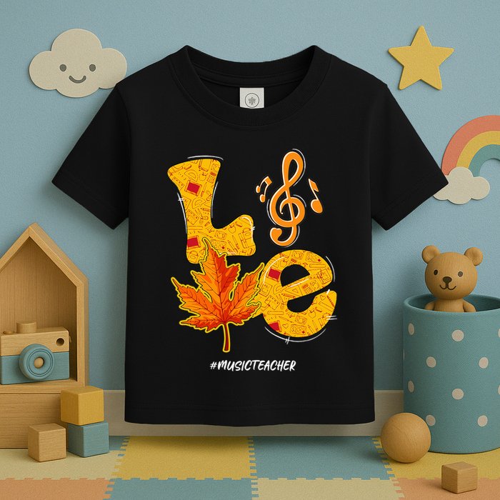 Thanksgiving Pumpkin Music Vibes for Autumn Toddler T-Shirt