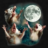 Three Possum Moon | 3 Opossum Funny Weird Cursed Meme Ladies PosiCharge Tri-Blend Wicking Tank