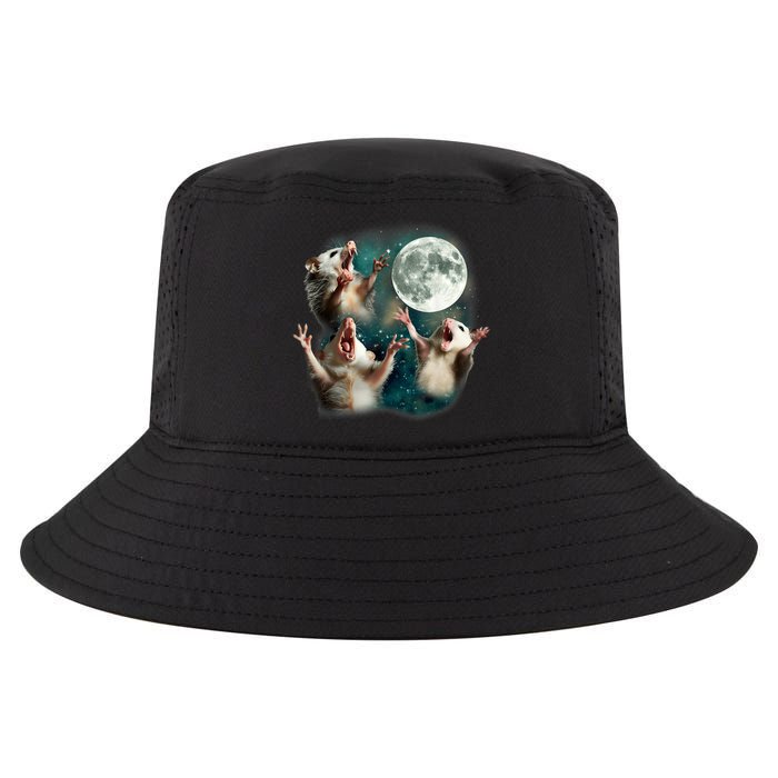 Three Possum Moon | 3 Opossum Funny Weird Cursed Meme Cool Comfort Performance Bucket Hat