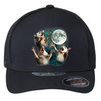 Three Possum Moon | 3 Opossum Funny Weird Cursed Meme Flexfit Unipanel Trucker Cap