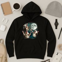 Three Possum Moon | 3 Opossum Funny Weird Cursed Meme Hoodie