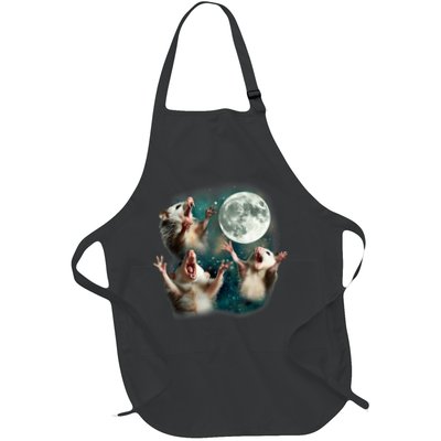 Three Possum Moon | 3 Opossum Funny Weird Cursed Meme Apron