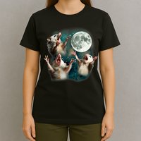 Three Possum Moon | 3 Opossum Funny Weird Cursed Meme T-Shirt