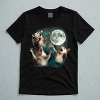Three Possum Moon | 3 Opossum Funny Weird Cursed Meme T-Shirt