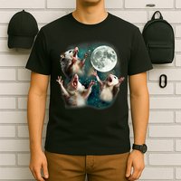 Three Possum Moon | 3 Opossum Funny Weird Cursed Meme T-Shirt
