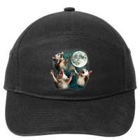 Three Possum Moon | 3 Opossum Funny Weird Cursed Meme 7-Panel Snapback Hat