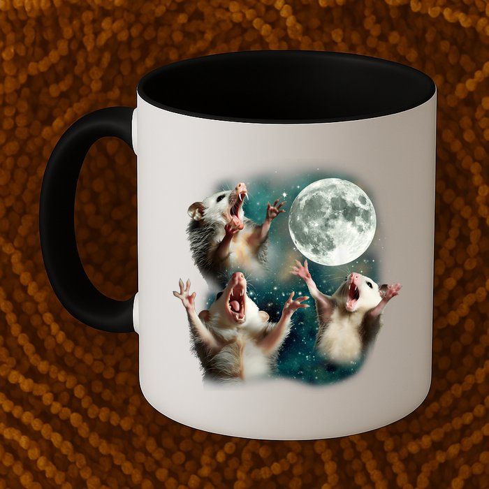 Three Possum Moon | 3 Opossum Funny Weird Cursed Meme Mug