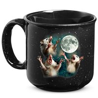 Three Possum Moon | 3 Opossum Funny Weird Cursed Meme 15oz Campfire Ceramic Mug