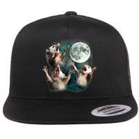 Three Possum Moon | 3 Opossum Funny Weird Cursed Meme Flatbill Hat