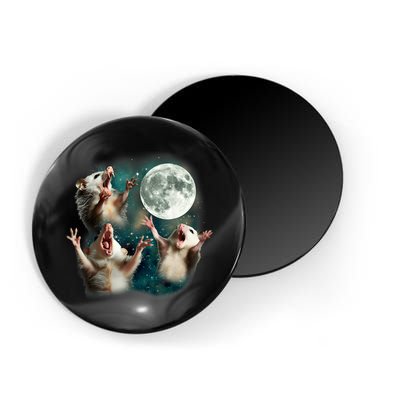 Three Possum Moon | 3 Opossum Funny Weird Cursed Meme Magnet