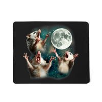 Three Possum Moon | 3 Opossum Funny Weird Cursed Meme Mousepad