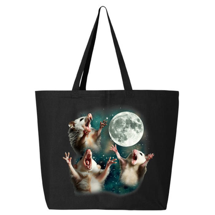 Three Possum Moon | 3 Opossum Funny Weird Cursed Meme 25L Jumbo Tote