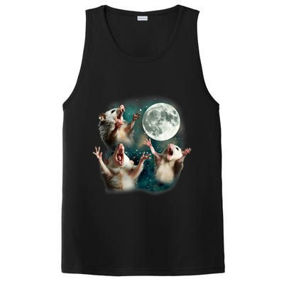 Three Possum Moon | 3 Opossum Funny Weird Cursed Meme PosiCharge Competitor Tank