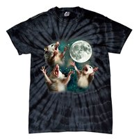 Three Possum Moon | 3 Opossum Funny Weird Cursed Meme Tie-Dye T-Shirt