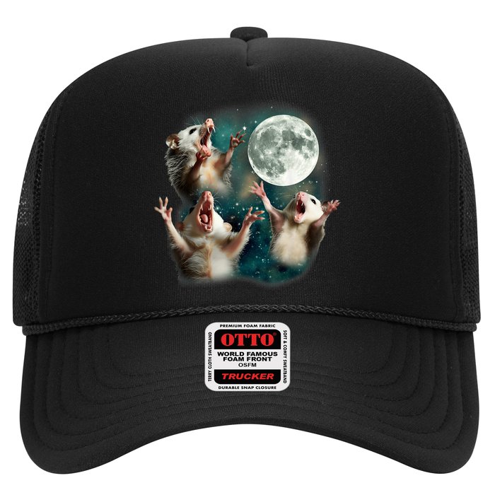 Three Possum Moon | 3 Opossum Funny Weird Cursed Meme Trucker Hat
