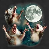 Three Possum Moon | 3 Opossum Funny Weird Cursed Meme Trucker Hat