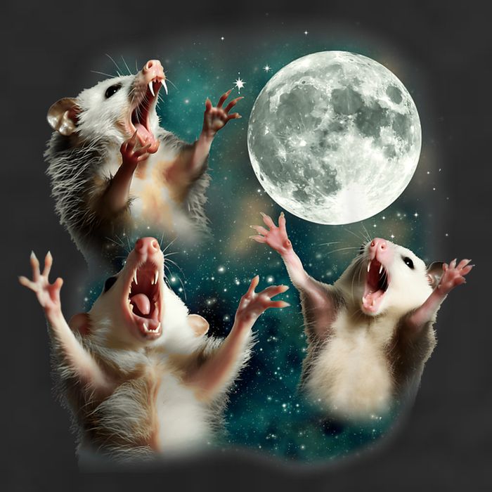 Three Possum Moon | 3 Opossum Funny Weird Cursed Meme Trucker Hat
