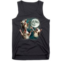 Three Possum Moon | 3 Opossum Funny Weird Cursed Meme Tank Top