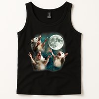 Three Possum Moon | 3 Opossum Funny Weird Cursed Meme Tank Top