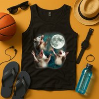 Three Possum Moon | 3 Opossum Funny Weird Cursed Meme Tank Top