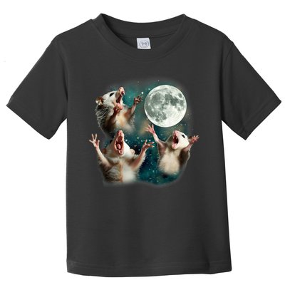 Three Possum Moon | 3 Opossum Funny Weird Cursed Meme Toddler T-Shirt
