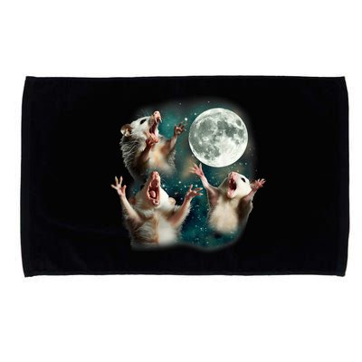 Three Possum Moon | 3 Opossum Funny Weird Cursed Meme Microfiber Hand Towel