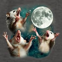 Three Possum Moon | 3 Opossum Funny Weird Cursed Meme Vector Backpack