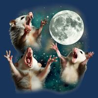 Three Possum Moon | 3 Opossum Funny Weird Cursed Meme Infant Baby Jersey Bodysuit