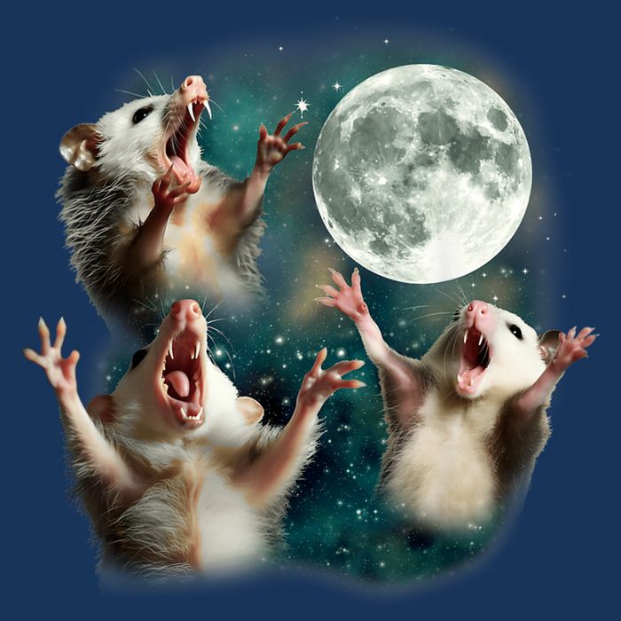 Three Possum Moon | 3 Opossum Funny Weird Cursed Meme Infant Baby Jersey Bodysuit