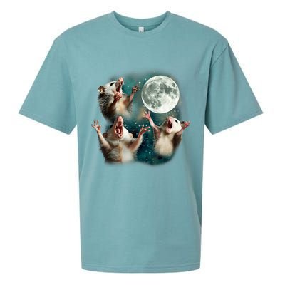 Three Possum Moon | 3 Opossum Funny Weird Cursed Meme Sueded Cloud Jersey T-Shirt