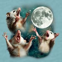 Three Possum Moon | 3 Opossum Funny Weird Cursed Meme Sueded Cloud Jersey T-Shirt