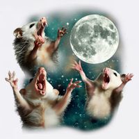 Three Possum Moon | 3 Opossum Funny Weird Cursed Meme Garment-Dyed Sweatshirt