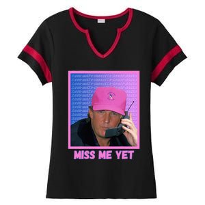 Trump Pink Miss Me Yet Trump 2024 President 2024 Ladies Halftime Notch Neck Tee